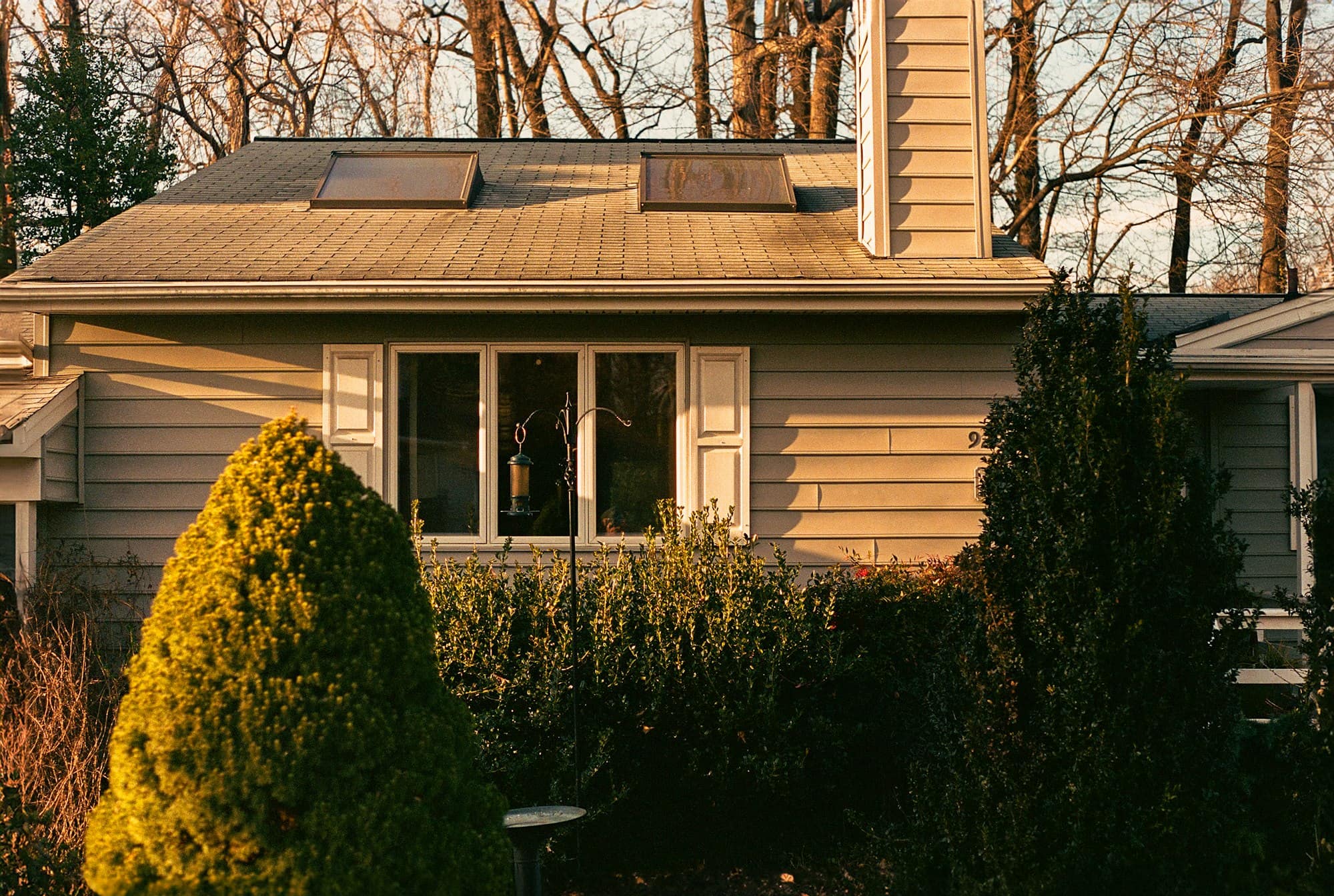 A suburban house during golden hour in Vienna, Virginia